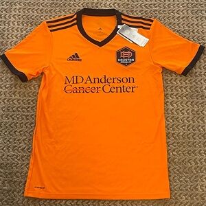 Adidas Houston Dynamo MLS Soccer Home 21-22 Orange Soccer Jersey Sz.S GK1430 $90